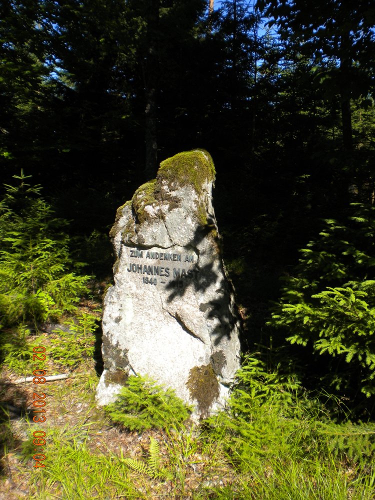 Gedenkstein Waldbesitzer Johannes Mast 