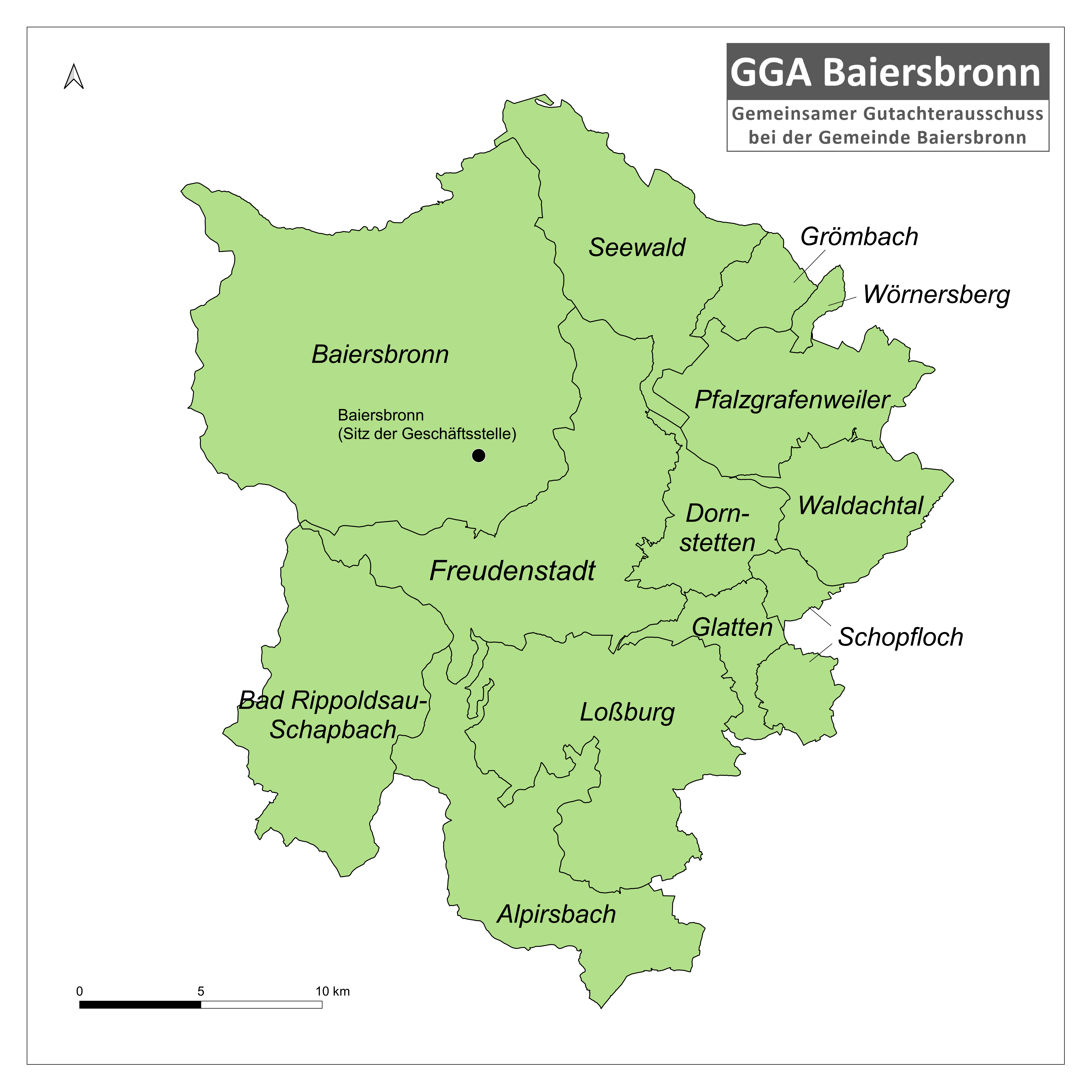 Bereichskarte Gemeinsamer Gutachterausschuss in Baiersbronn
